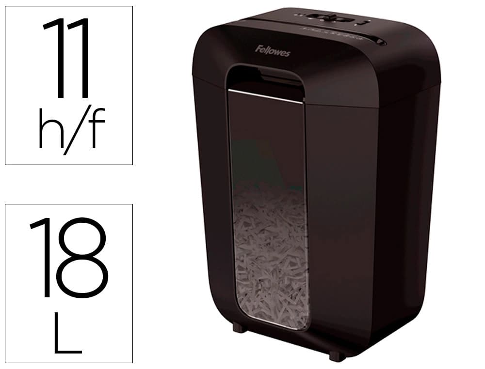 Fellowes Destructora de documentos fellowes lx-70d capacidad 11h seguridad p4 destruye grapas clips y tarjeta papelera 18 l