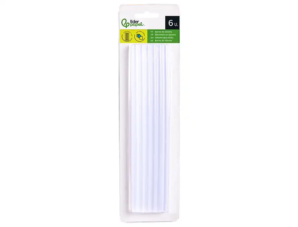Barra termofusible liderpapel de 11 mm de diametro x 200 mm de largo blister de 6 unidades