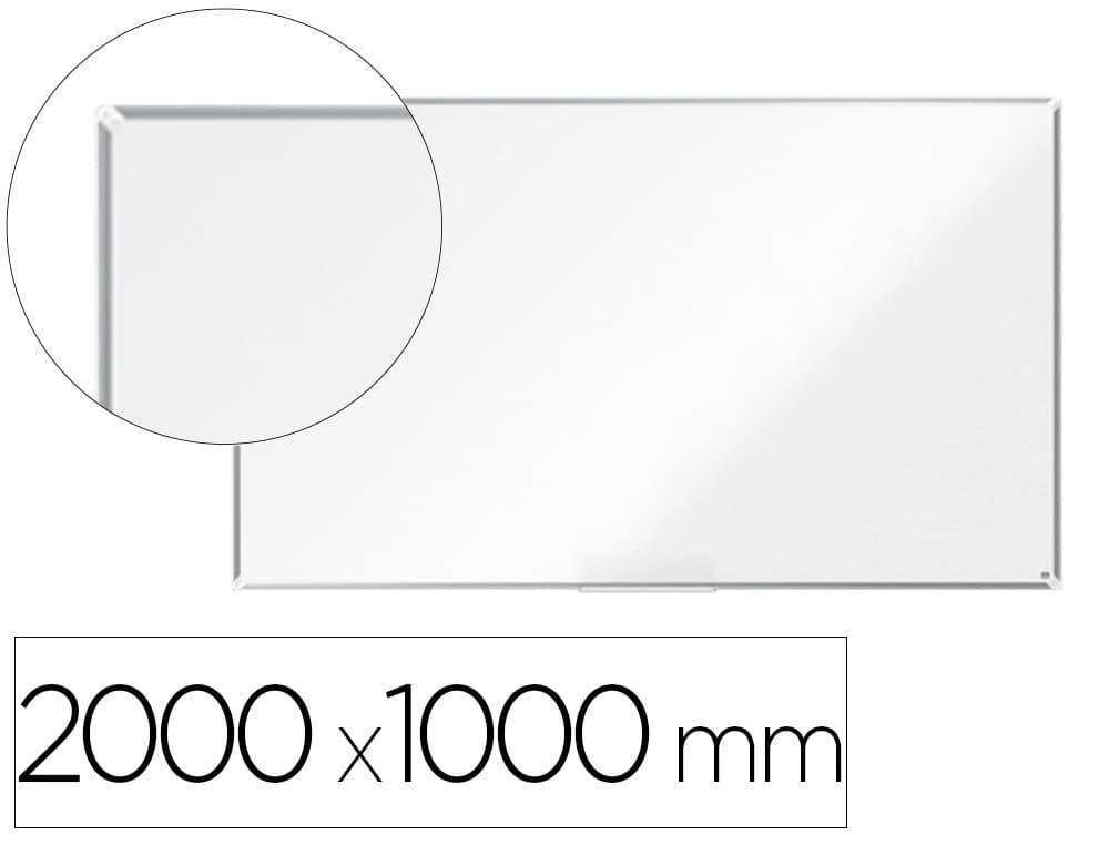 Nobo Pizarra blanca Nobo Premium Plus de melamina no magnética con acabado de aluminio y bandeja para rotuladores