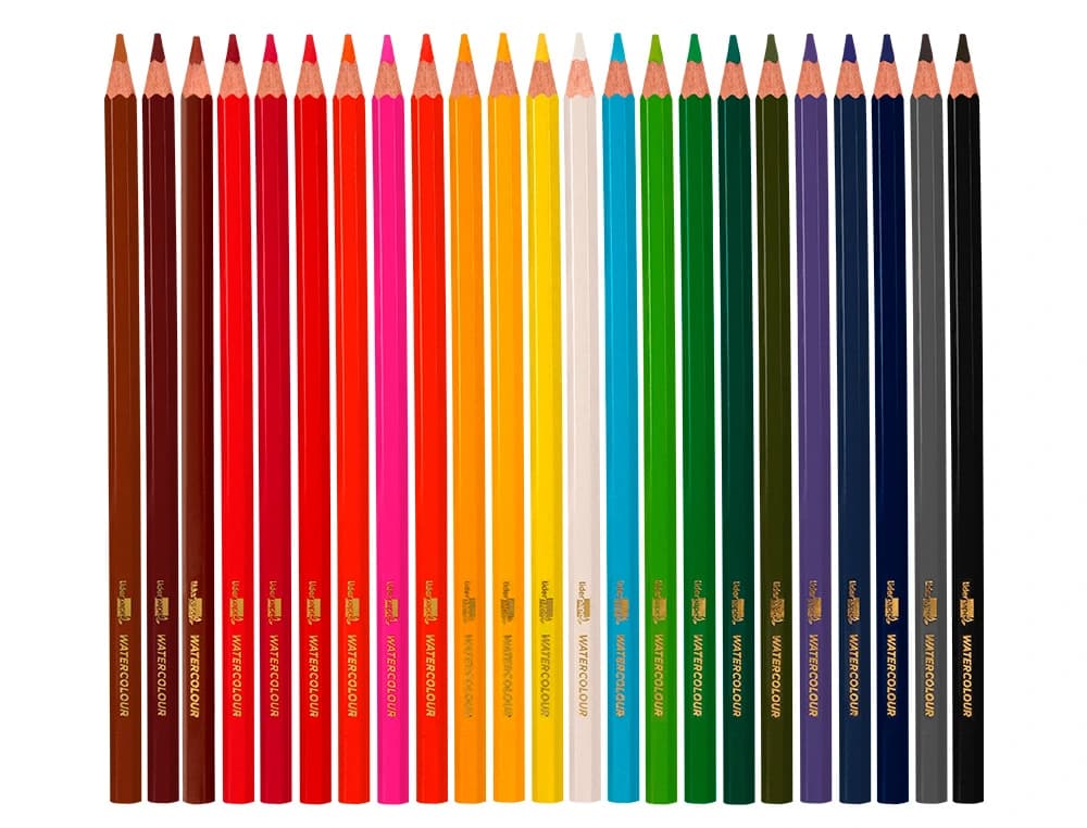 Lapices de colores acuarelables liderpapel caja de 24 unidades colores surtidos