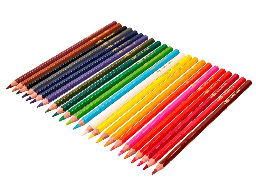 Lapices de colores acuarelables liderpapel caja de 24 unidades colores surtidos