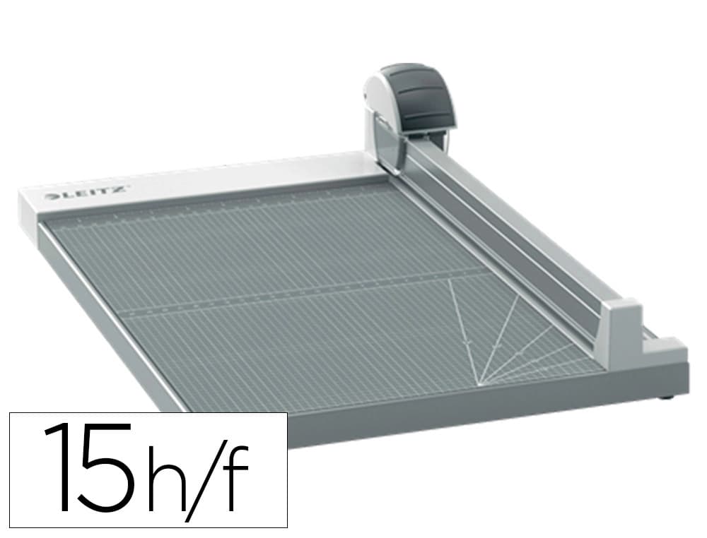 Leitz Cizalla de rodillo Leitz precisión office A4+ base madera plastificada longitud corte 381 mm capacidad de
