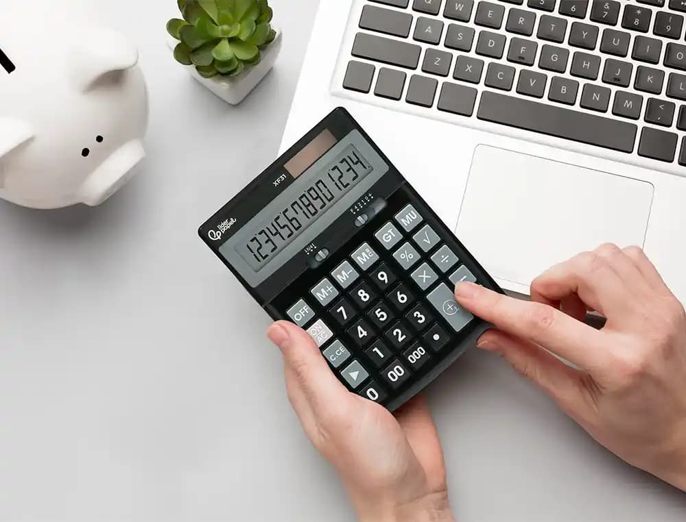 Calculadora liderpapel sobremesa xf31 14 digitos solar y pilas color negro 170x122x35 mm