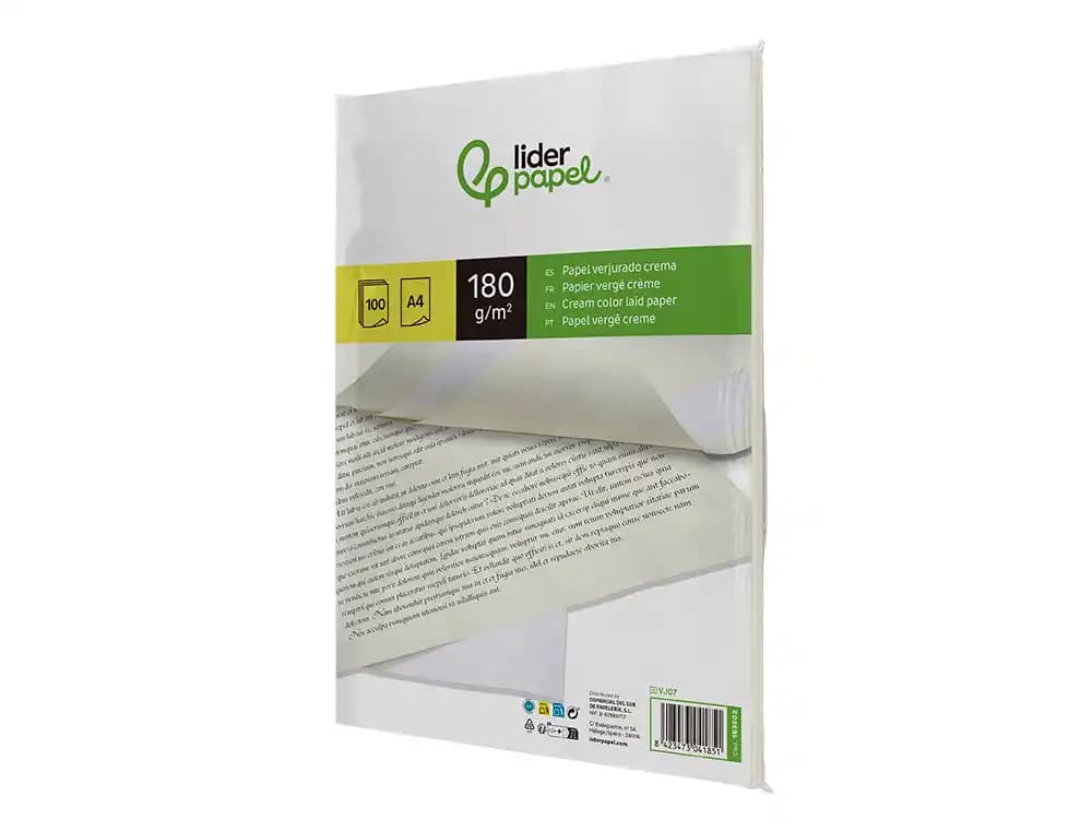 Papel verjurado liderpapel paquete de 100 hojas