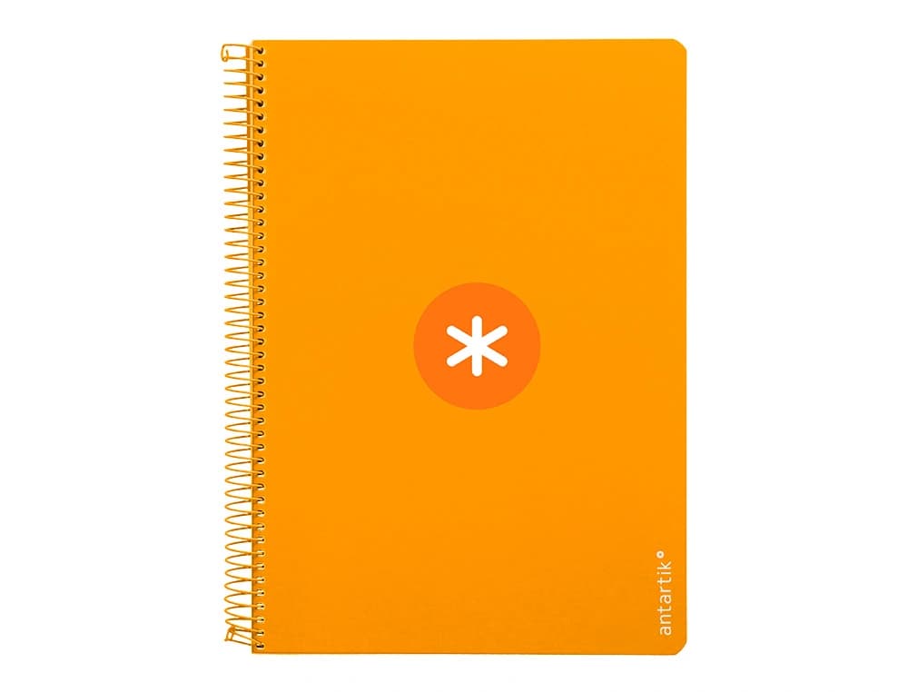 Cuaderno espiral a4 antartik tapa dura 80h 90gr cuadro 4mm con margen fluor