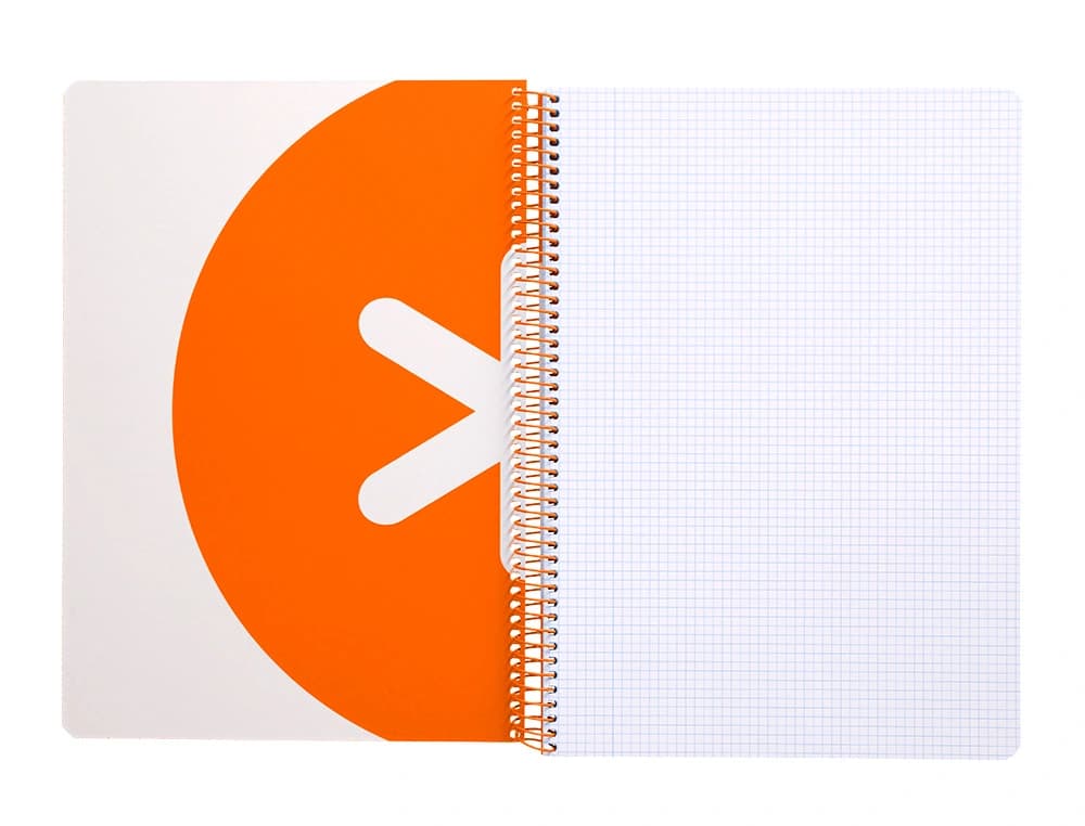 Cuaderno espiral a4 antartik tapa dura 80h 90gr cuadro 4mm con margen fluor