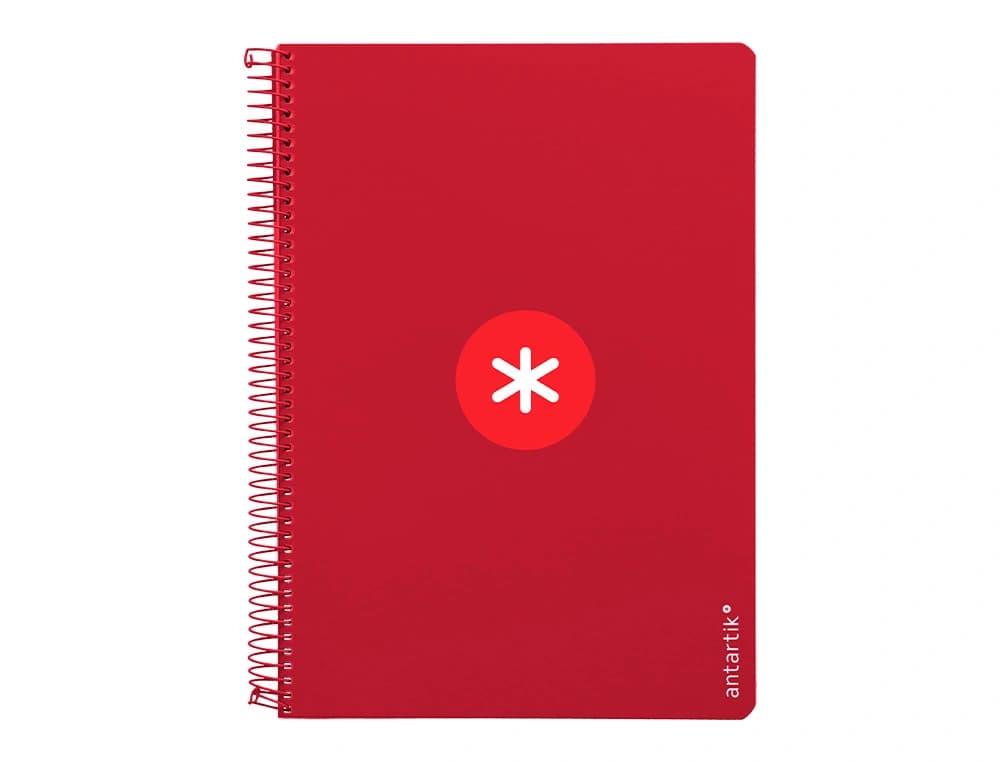 Cuaderno espiral a4 antartik tapa dura 80h 90gr cuadro 4mm con margen fluor