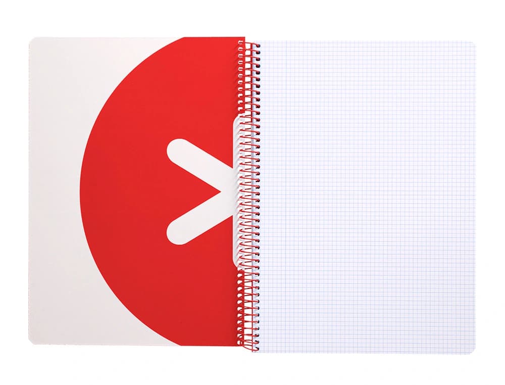 Cuaderno espiral a4 antartik tapa dura 80h 90gr cuadro 4mm con margen fluor
