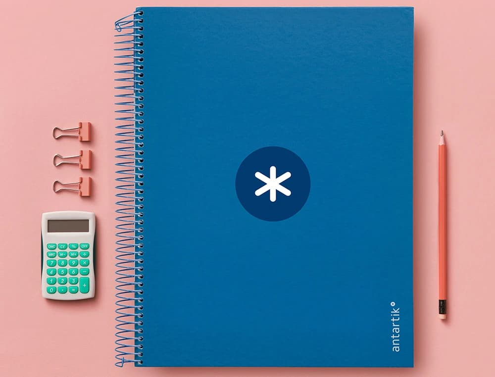 Cuaderno espiral a4 micro antartik tapa forrada 120h 90 gr horizontal 5 bandas 4 taladros colores