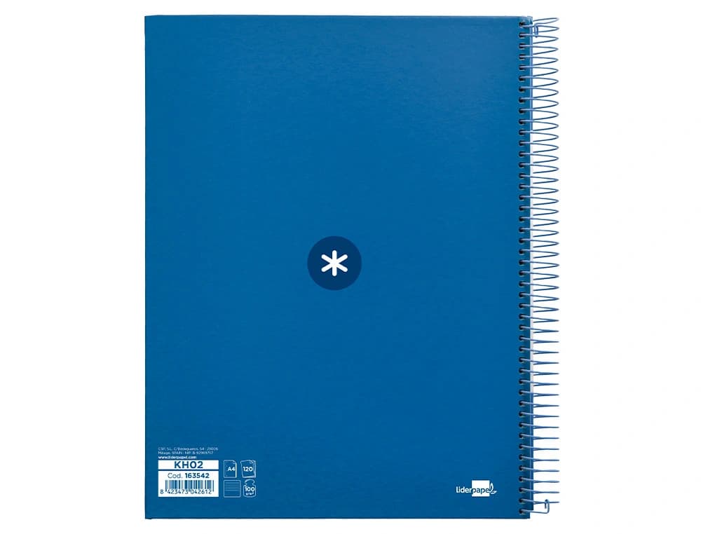 Cuaderno espiral a4 micro antartik tapa forrada 120h 90 gr horizontal 5 bandas 4 taladros colores