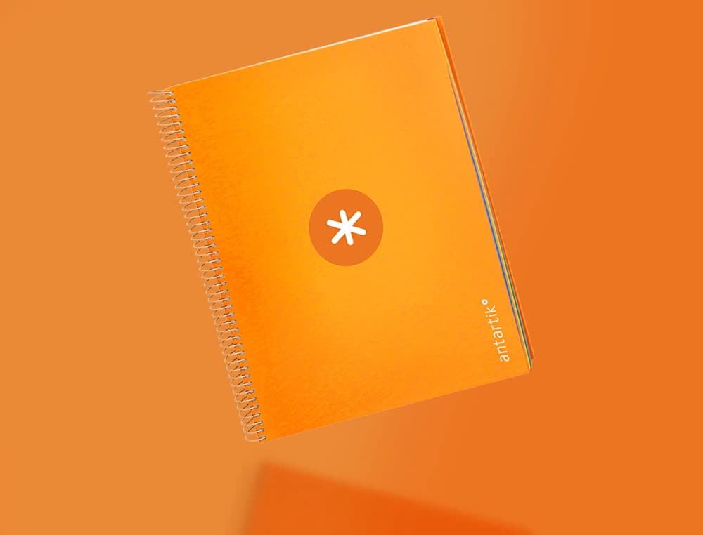 Cuaderno espiral a4 micro antartik tapa forrada 120h 90 gr horizontal 5 bandas 4 taladros colores