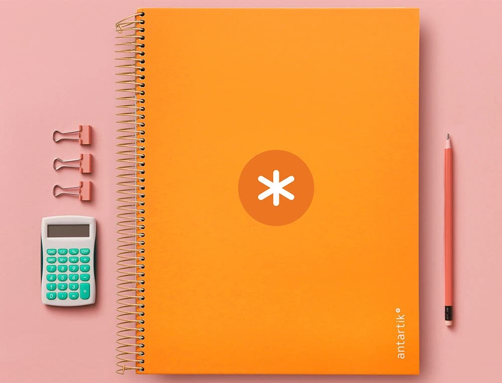 Cuaderno espiral a4 micro antartik tapa forrada 120h 90 gr horizontal 5 bandas 4 taladros colores