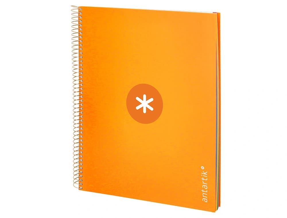Cuaderno espiral a4 micro antartik tapa forrada 120h 90 gr horizontal 5 bandas 4 taladros colores