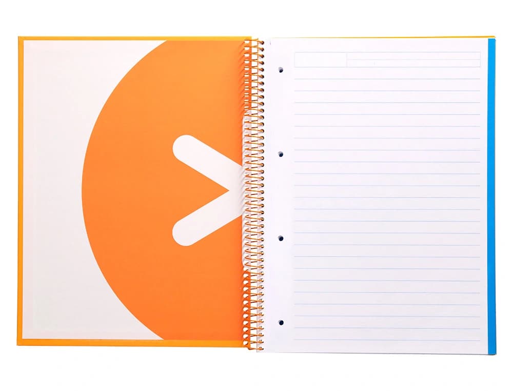 Cuaderno espiral a4 micro antartik tapa forrada 120h 90 gr horizontal 5 bandas 4 taladros colores