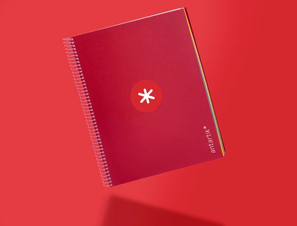 Cuaderno espiral a4 micro antartik tapa forrada 120h 90 gr horizontal 5 bandas 4 taladros colores