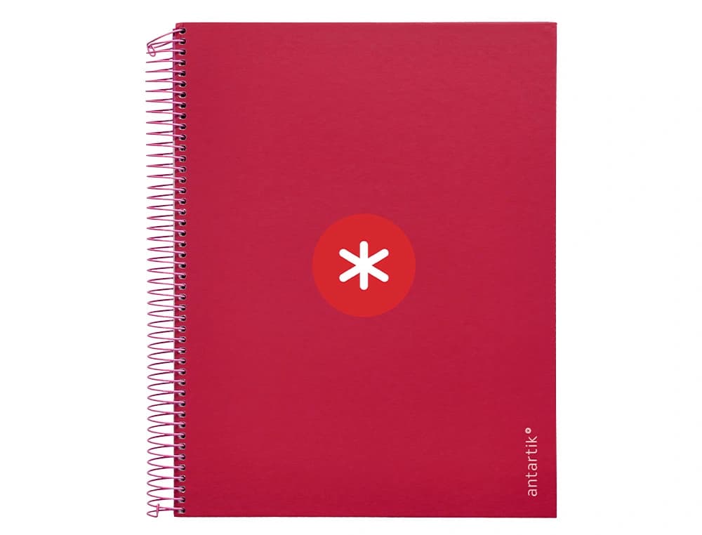 Cuaderno espiral a4 micro antartik tapa forrada 120h 90 gr horizontal 5 bandas 4 taladros colores