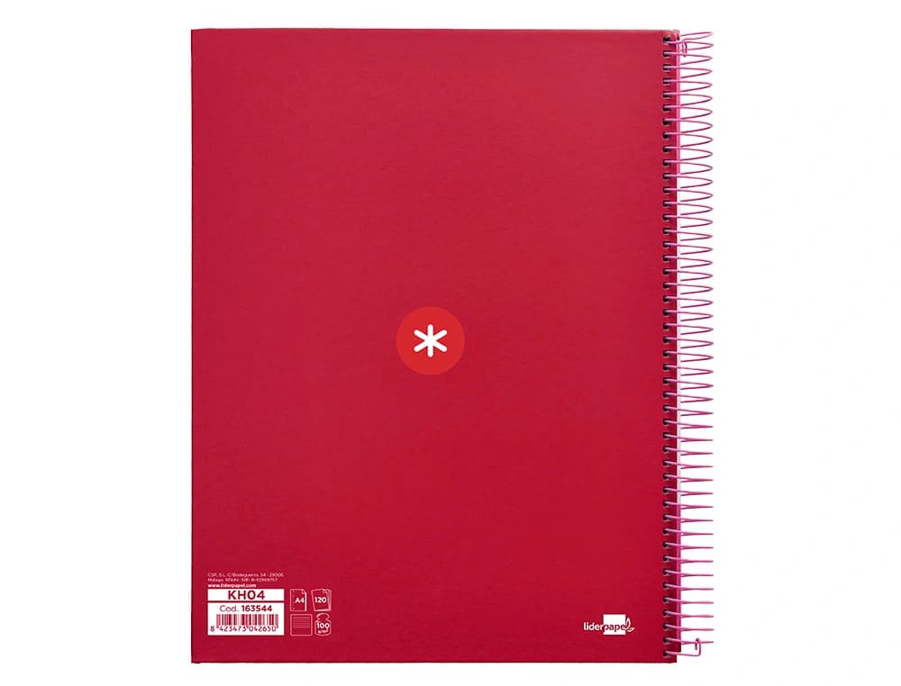Cuaderno espiral a4 micro antartik tapa forrada 120h 90 gr horizontal 5 bandas 4 taladros colores