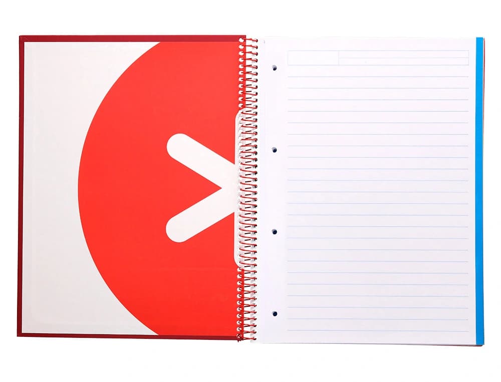 Cuaderno espiral a4 micro antartik tapa forrada 120h 90 gr horizontal 5 bandas 4 taladros colores