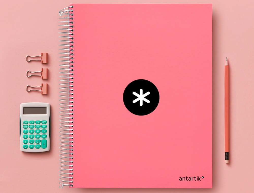 Cuaderno espiral a4 micro antartik tapa forrada 120h 90 gr liso con bandas 4 taladros