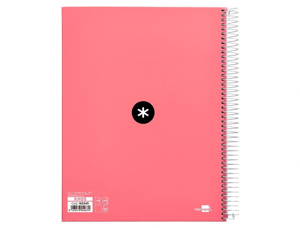 Cuaderno espiral a4 micro antartik tapa forrada 120h 90 gr liso con bandas 4 taladros