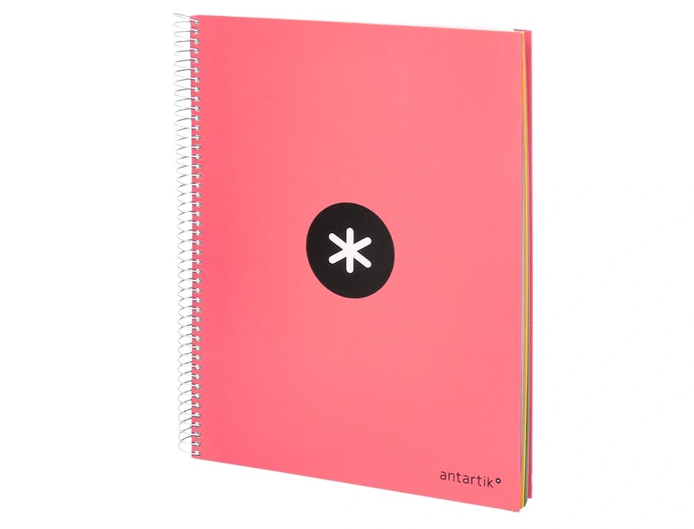 Cuaderno espiral a4 micro antartik tapa forrada 120h 90 gr liso con bandas 4 taladros