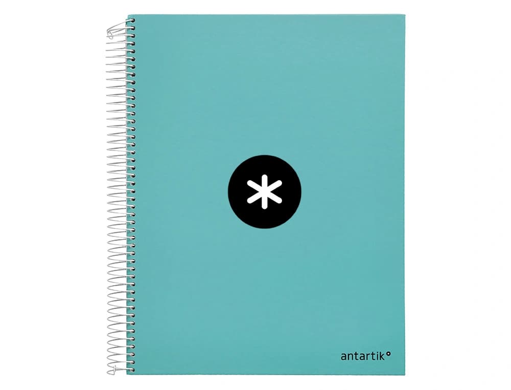 Cuaderno espiral a4 micro antartik tapa forrada 120h 90 gr liso con bandas 4 taladros