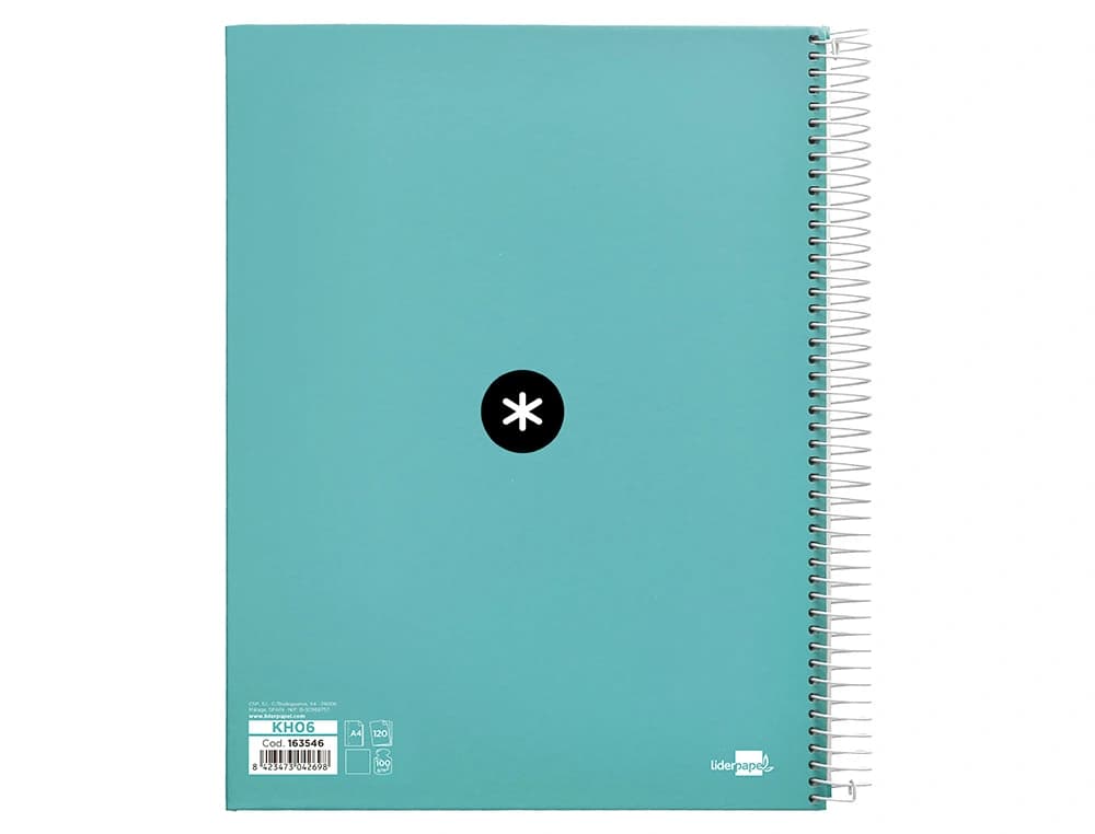 Cuaderno espiral a4 micro antartik tapa forrada 120h 90 gr liso con bandas 4 taladros