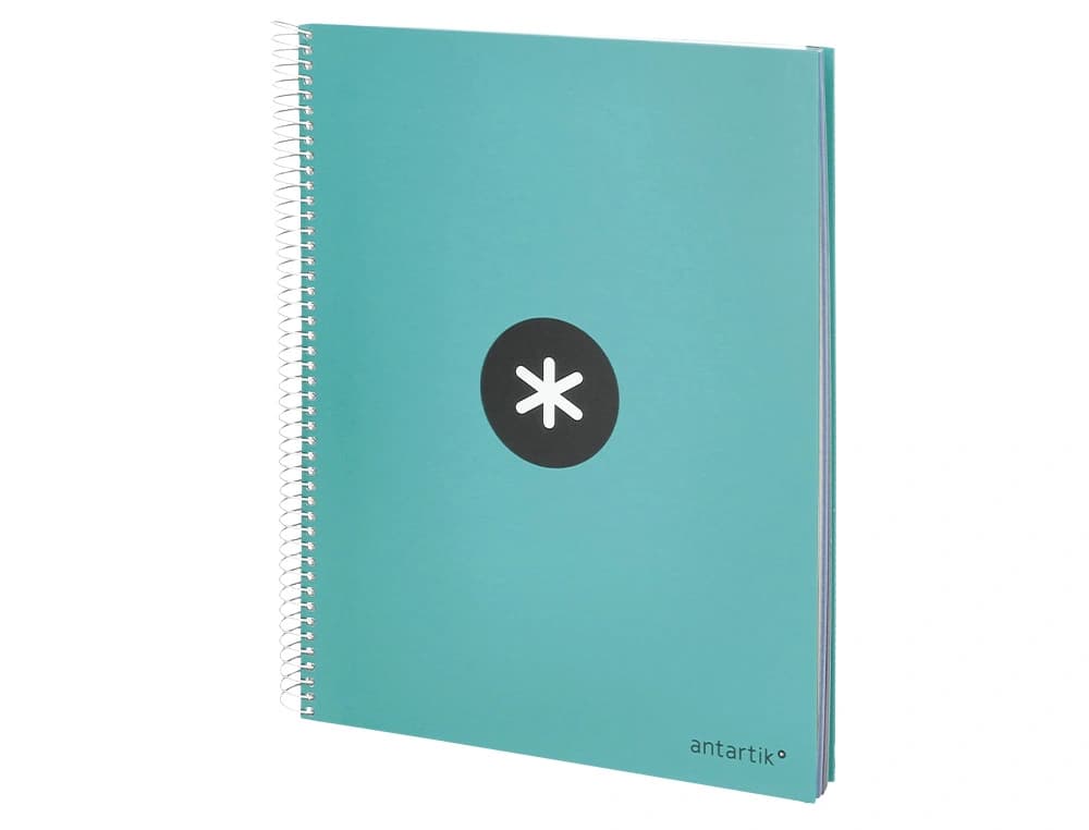 Cuaderno espiral a4 micro antartik tapa forrada 120h 90 gr liso con bandas 4 taladros