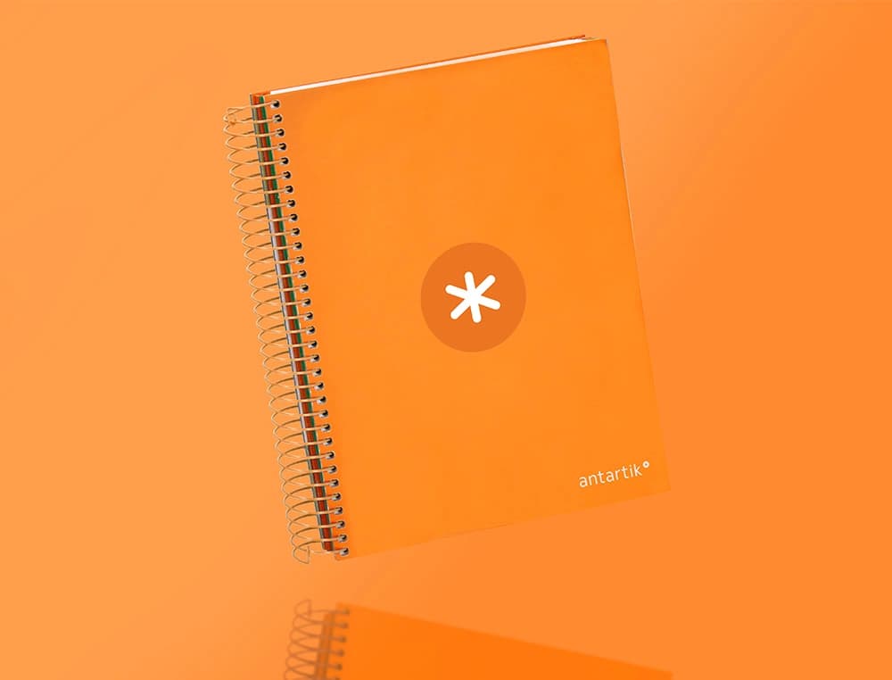 Cuaderno espiral a5 micro antartik tapa forrada120h 90 gr cuadro 5mm 5 bandas6 taladros
