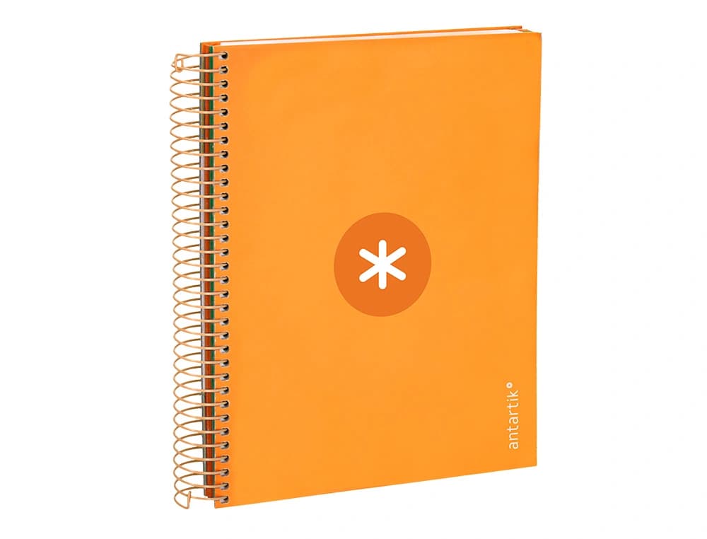 Cuaderno espiral a5 micro antartik tapa forrada120h 90 gr cuadro 5mm 5 bandas6 taladros