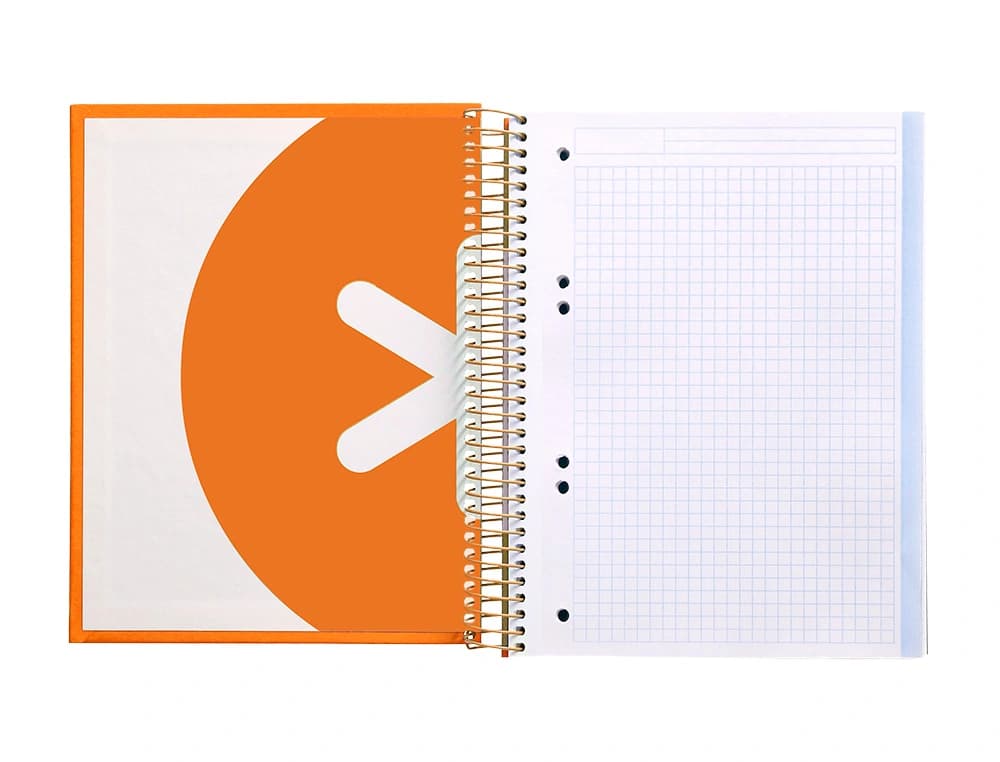 Cuaderno espiral a5 micro antartik tapa forrada120h 90 gr cuadro 5mm 5 bandas6 taladros