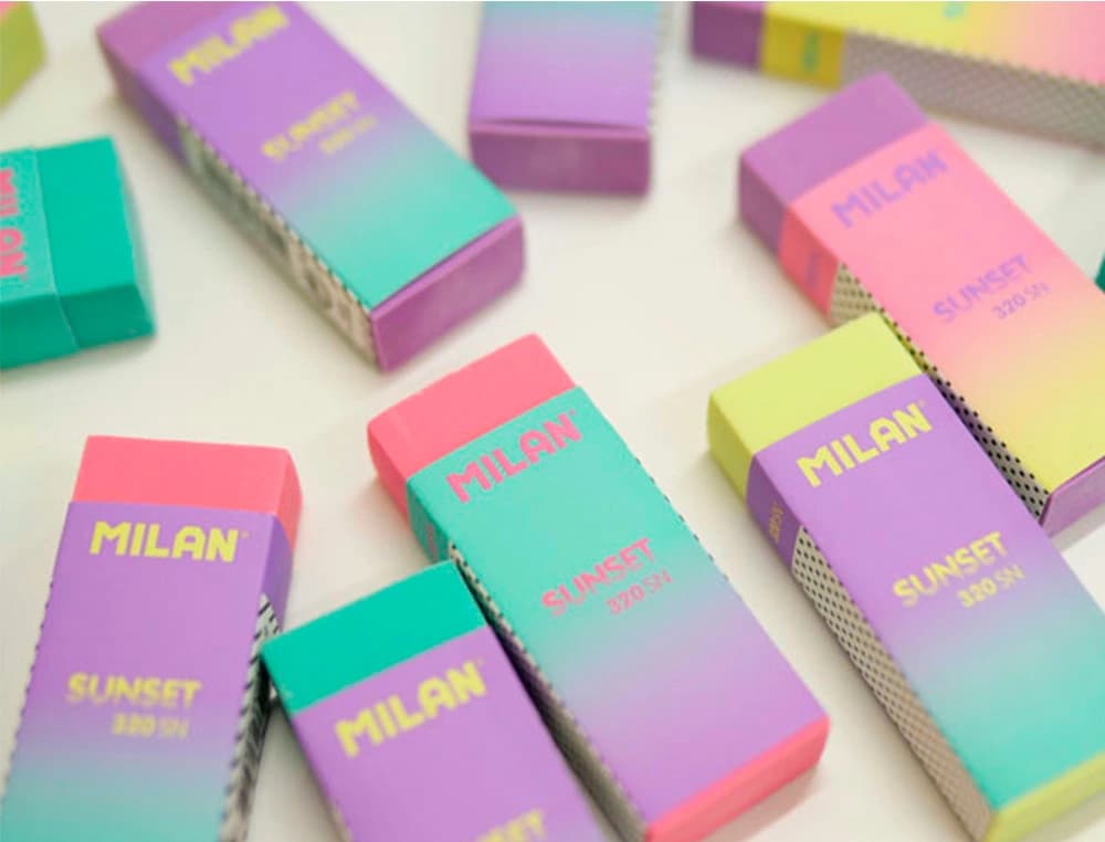 Goma de borrar milan nata 320 sunset colores surtidos