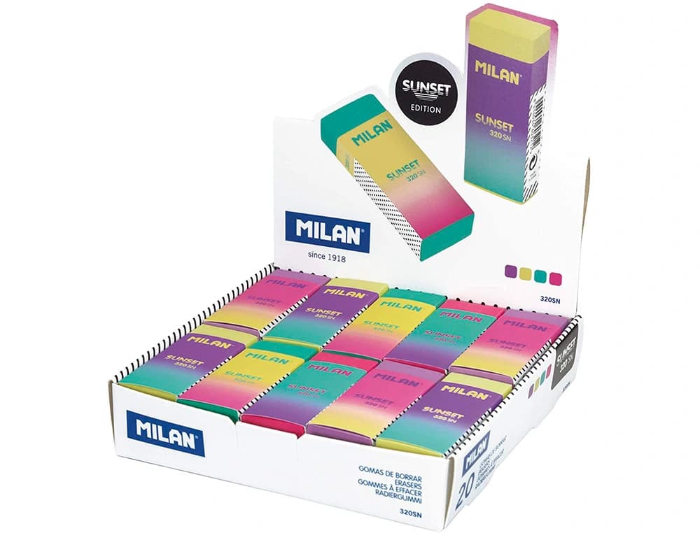 Goma de borrar milan nata 320 sunset colores surtidos
