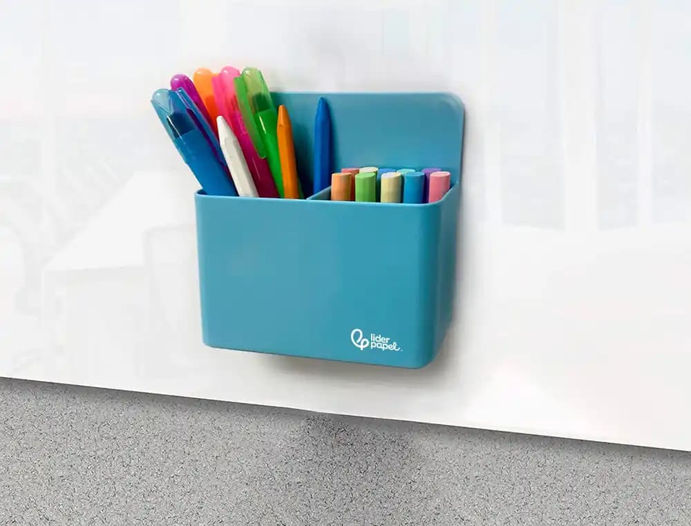 Cubilete portalapices liderpapel opaco plastico magnetico 125x75x40 mm