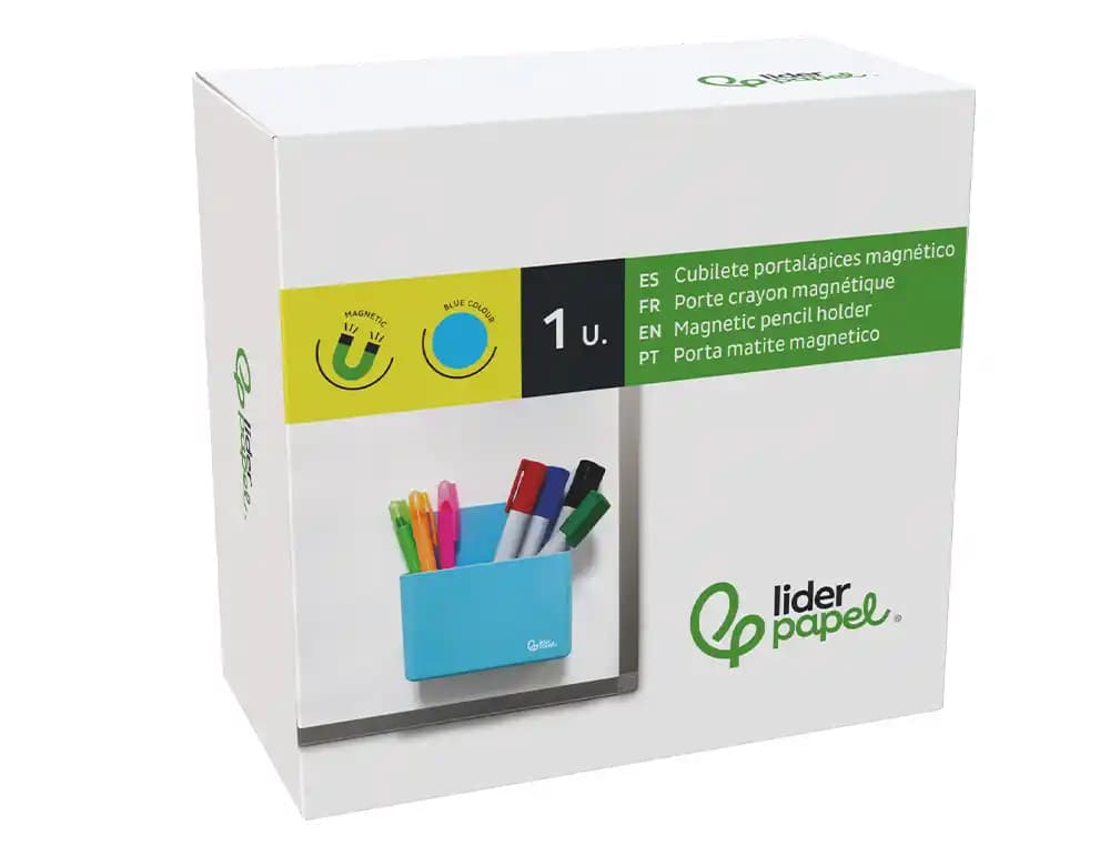 Cubilete portalapices liderpapel opaco plastico magnetico 125x75x40 mm