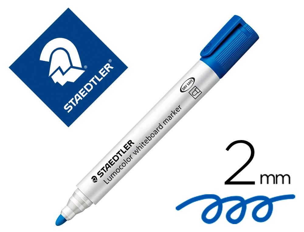 Rotulador staedtler lumocolor 351 para pizarra blanca punta redonda 2 mm recargable