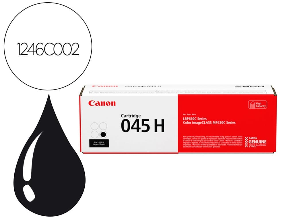 Canon Toner canon 045 h i-sensys lbp611 / lbp613 negro 2800 paginas