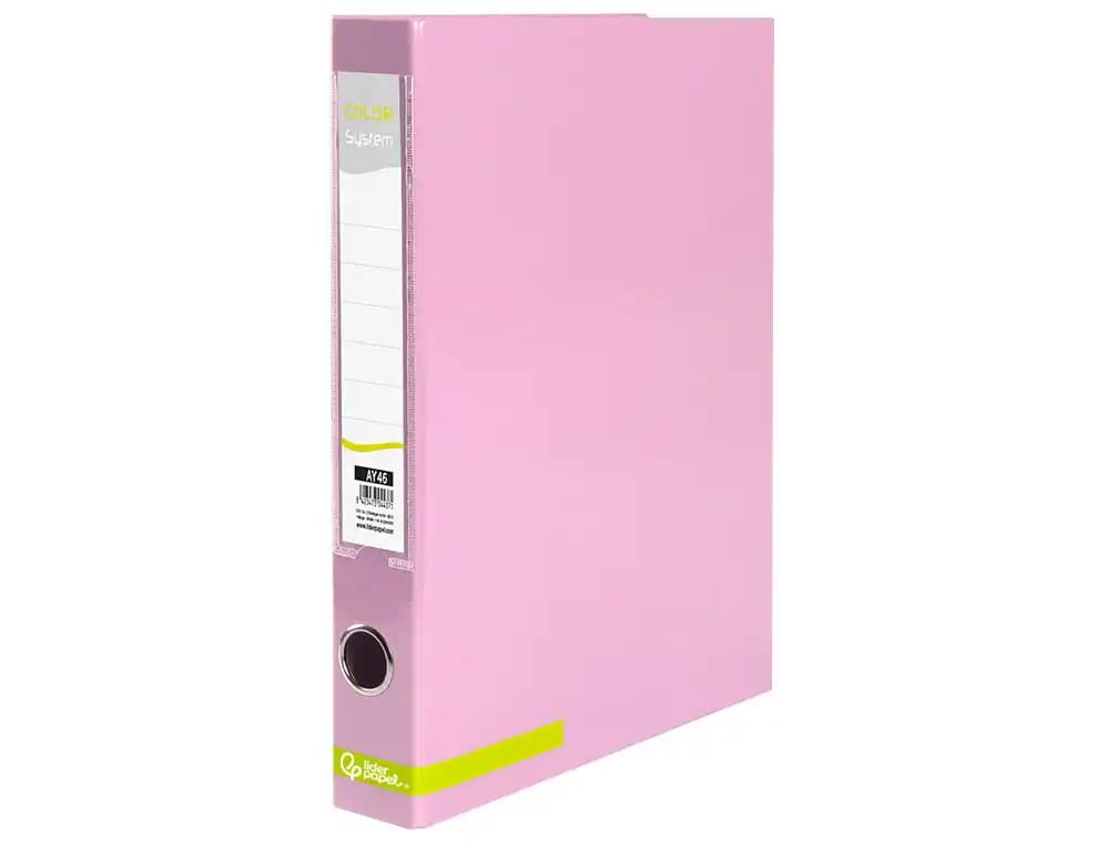 Carpeta de 2 anillas 25 mm mixtas liderpapel a4 forrado color system con ollao y tarjetero
