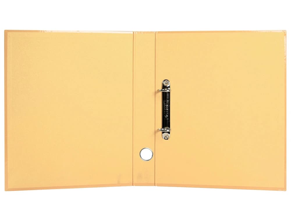 Carpeta Liderpapel Color System A4 de cartón forrado con 2 anillas mixtas de 25 mm, ollao y tarjetero – Melocotón