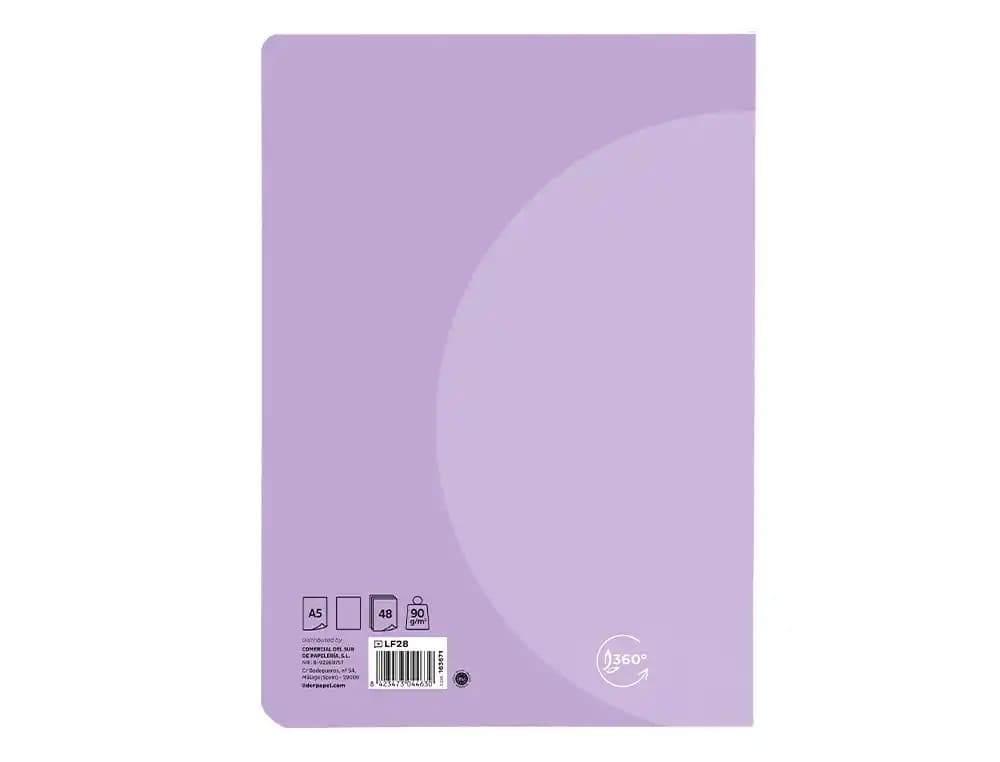 Libreta liderpapel 360 tapa de plastico 48 hojas 90gr liso sin margen colores pastel surtidos