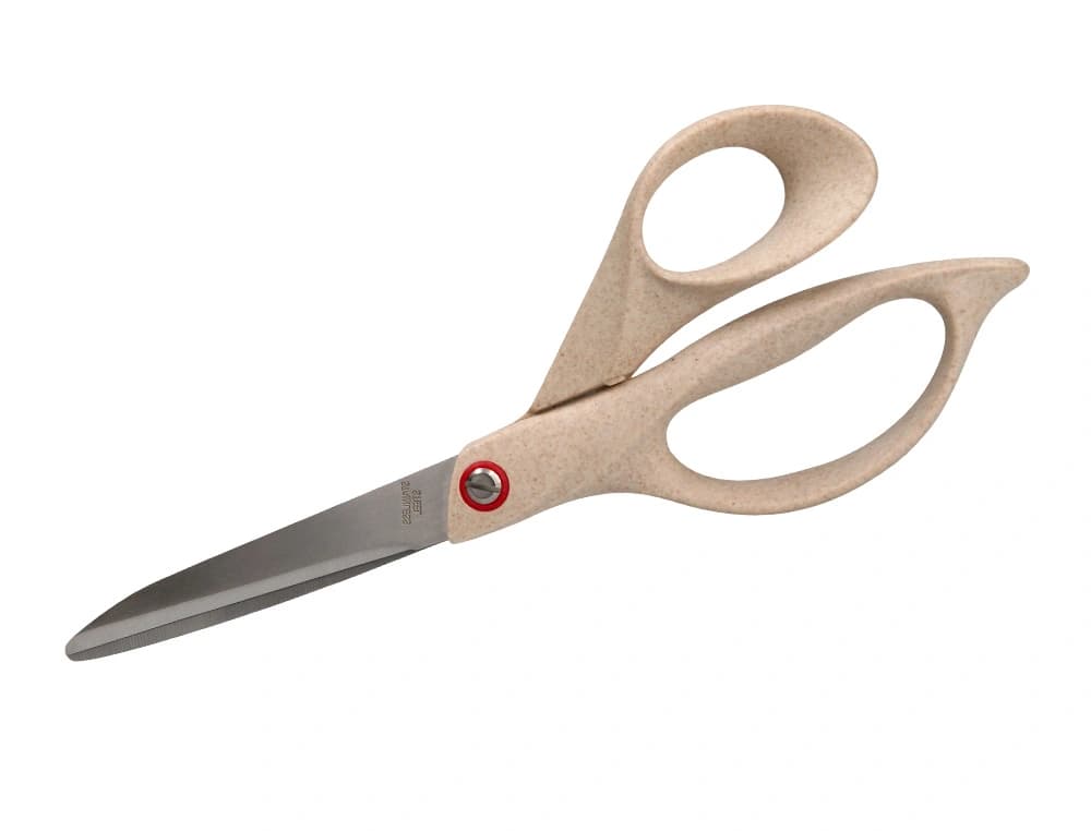 Tijera oficina liderpapel acero inoxidable mango eco material 8\" 21,5 cm en blister