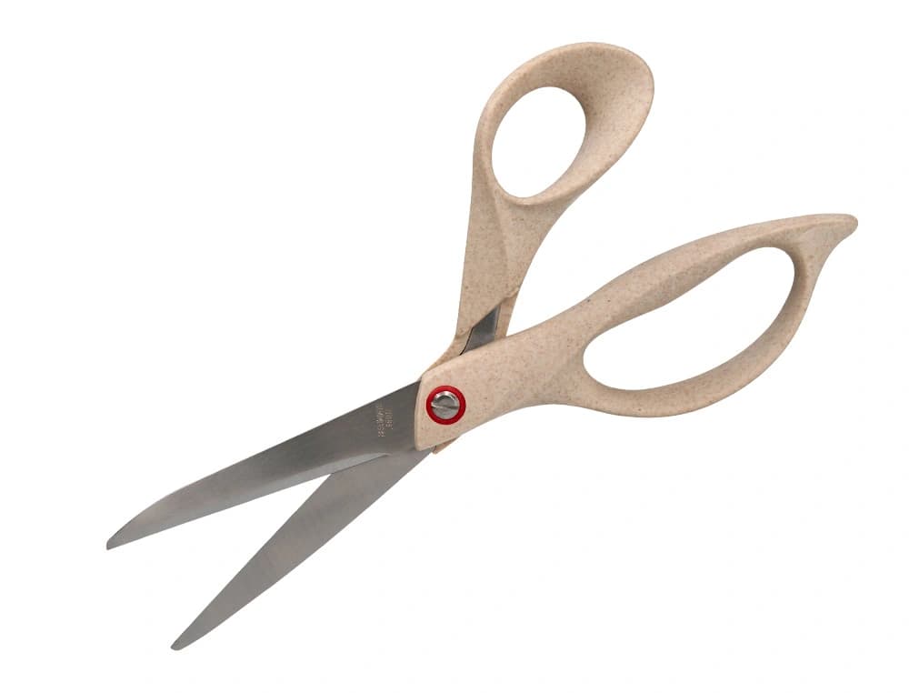 Tijera oficina liderpapel acero inoxidable mango eco material 8\" 21,5 cm en blister