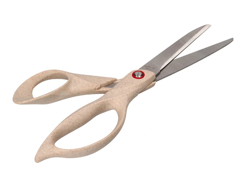 Tijera oficina liderpapel acero inoxidable mango eco material 8\" 21,5 cm en blister