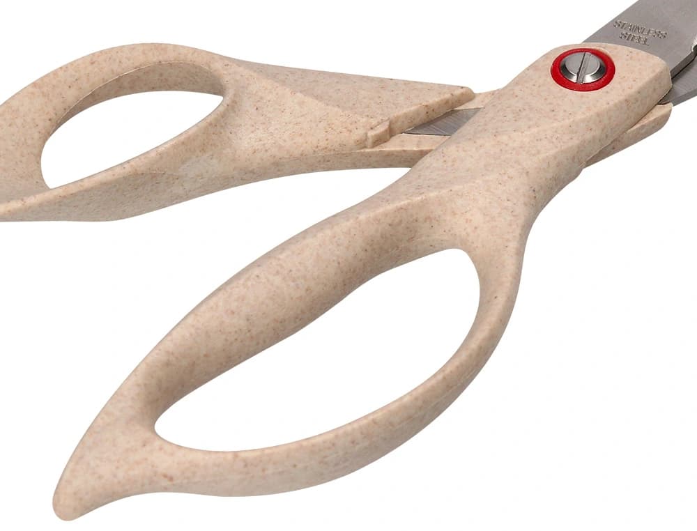 Tijera oficina liderpapel acero inoxidable mango eco material 8\" 21,5 cm en blister