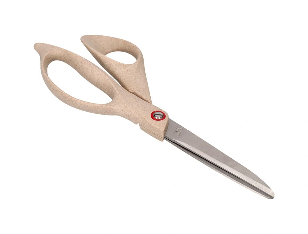 Tijera oficina liderpapel acero inoxidable mango eco material 8\" 21,5 cm en blister