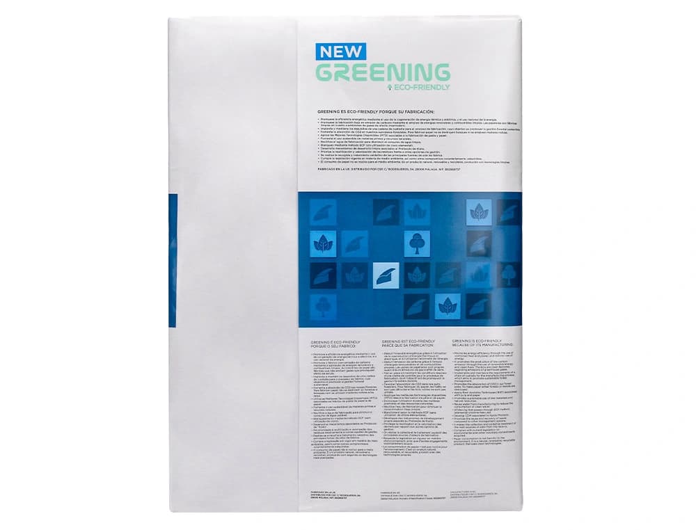Papel para fotocopiadora Greening, paquete de 500 hojas – Blanco