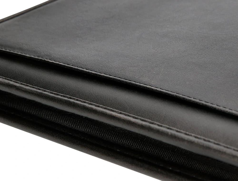 Carpeta portafolios q-connect cremallera con bolsa para movil y tarjetero color negro 260x355 mm