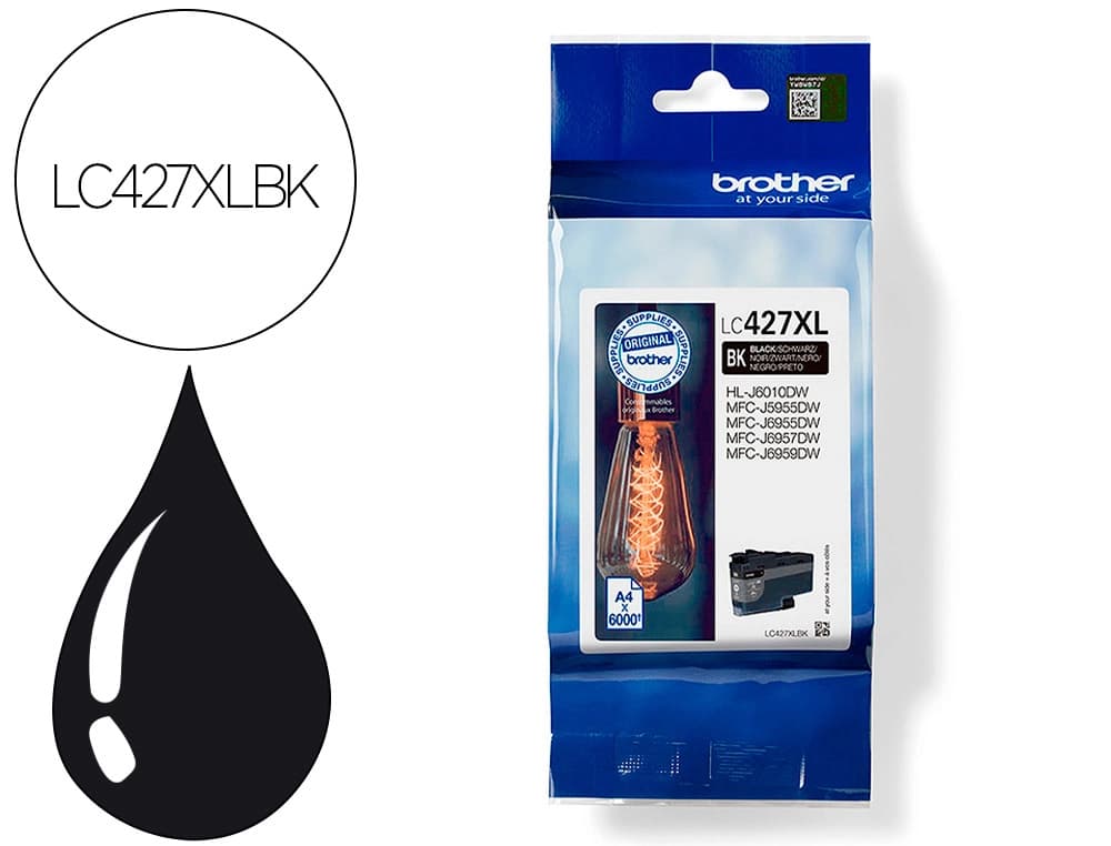 Brother Ink-jet brother lc427xlbk mfcj5955dw / 6955dw negro alta capacidad 6000 paginas