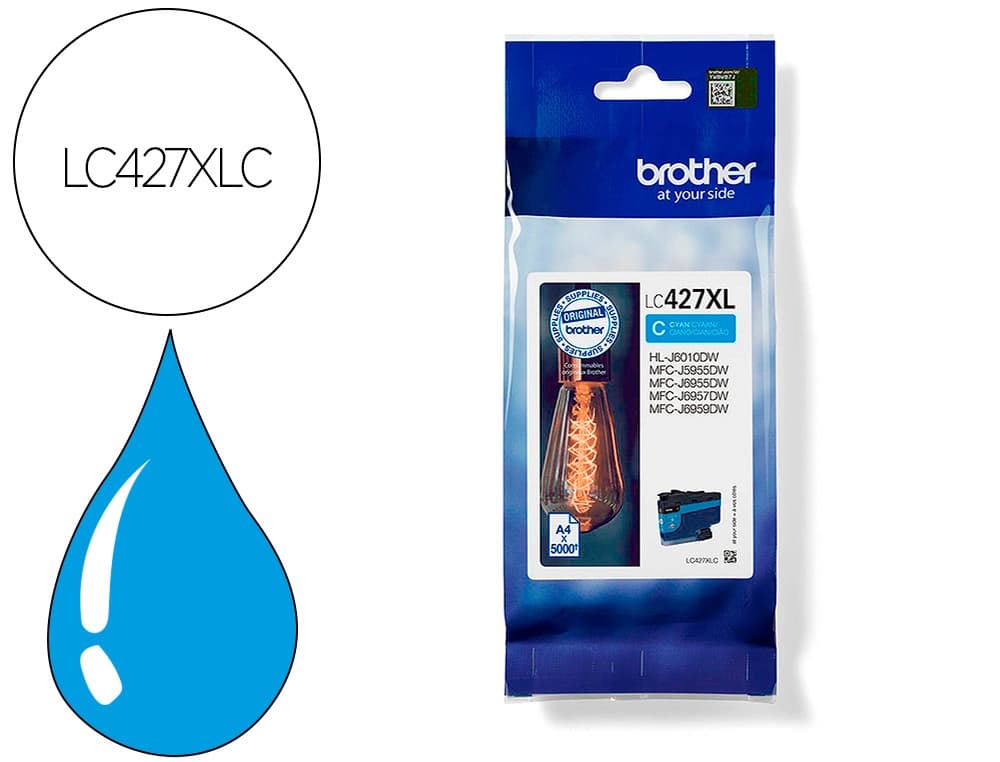 Brother Ink-jet brother lc427xlc mfcj5955dw / 6955dw cian alta capacidad 5000 paginas