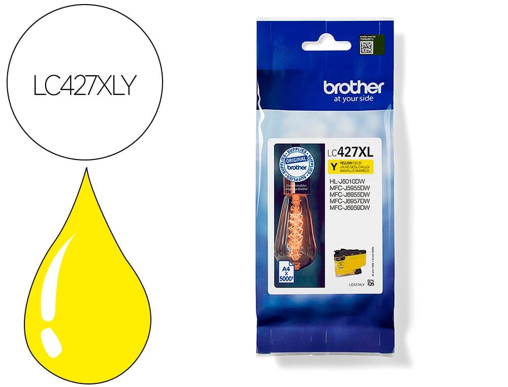 Brother Ink-jet brother lc427xly mfcj5955dw / 6955dw alta capacidad amarillo 5000 paginas